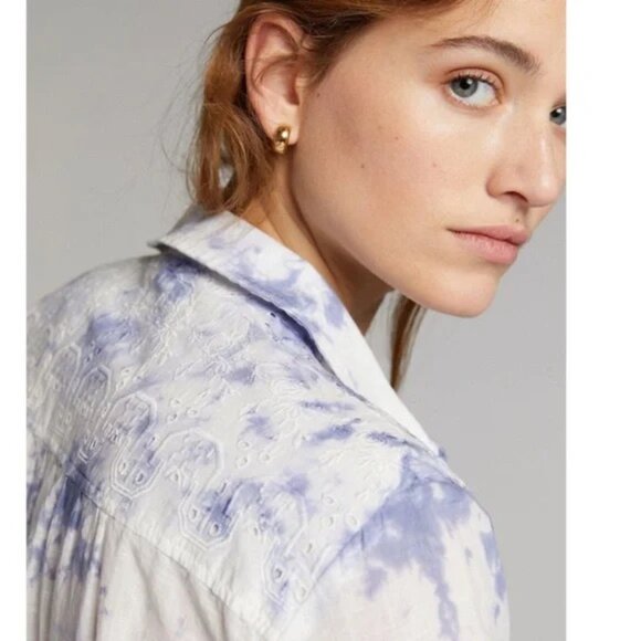 Anthropologie Pilcro The Cate Tie Dye Button Down Shirt Size XS - Picture 4 of 16